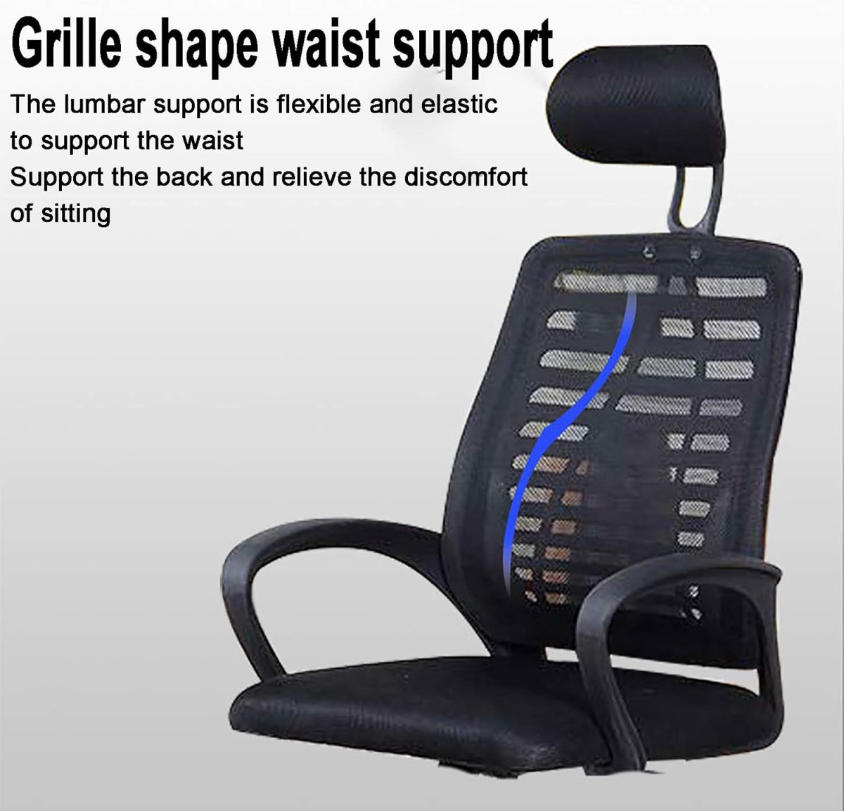 Chaise d’ordinateur avec support lombaire et appui-tête – Image 4