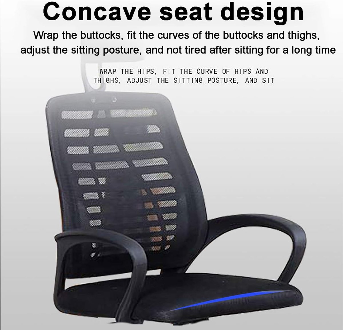 Chaise d’ordinateur avec support lombaire et appui-tête – Image 2