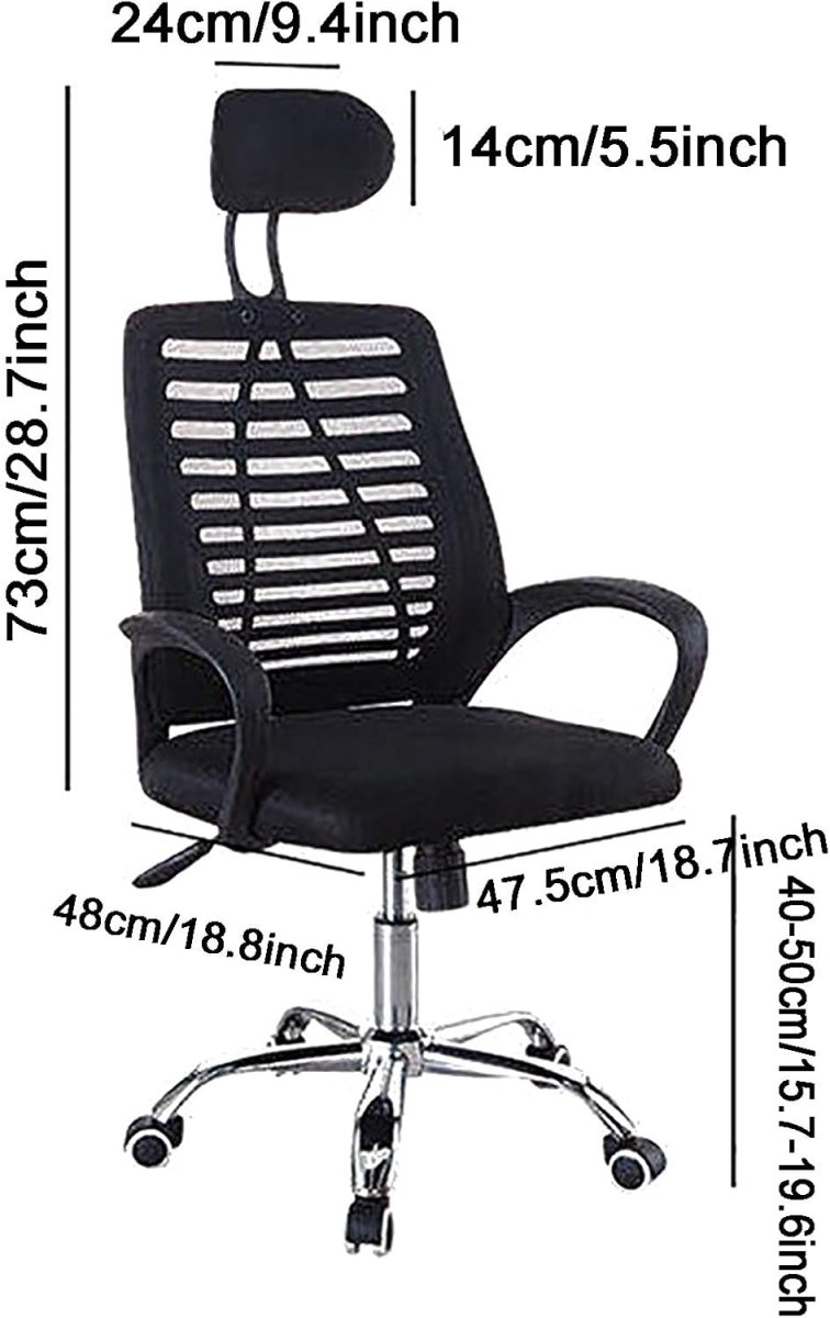 Chaise d’ordinateur avec support lombaire et appui-tête – Image 3