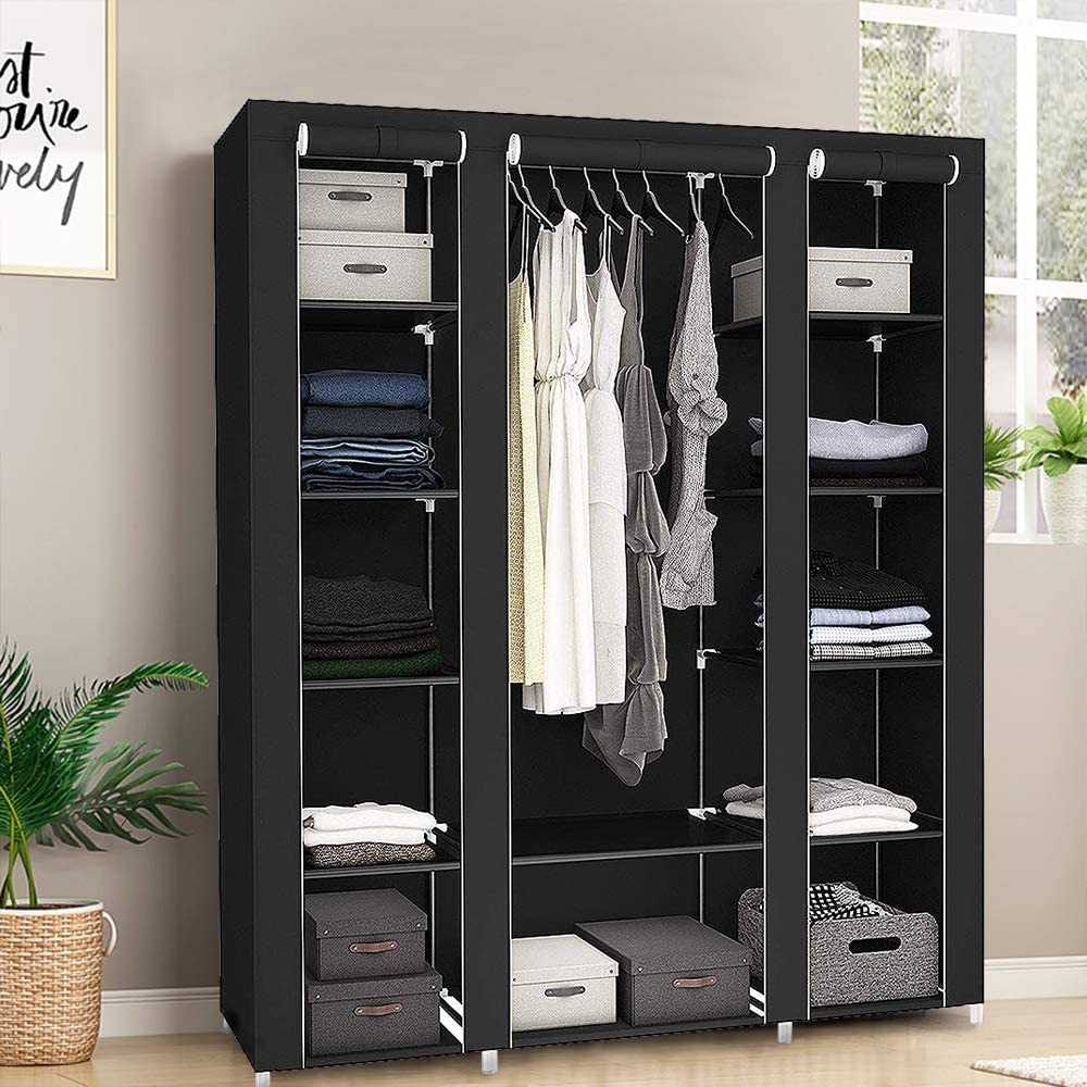 Armoire de Rangement en Tissu Triple à avec Dressing