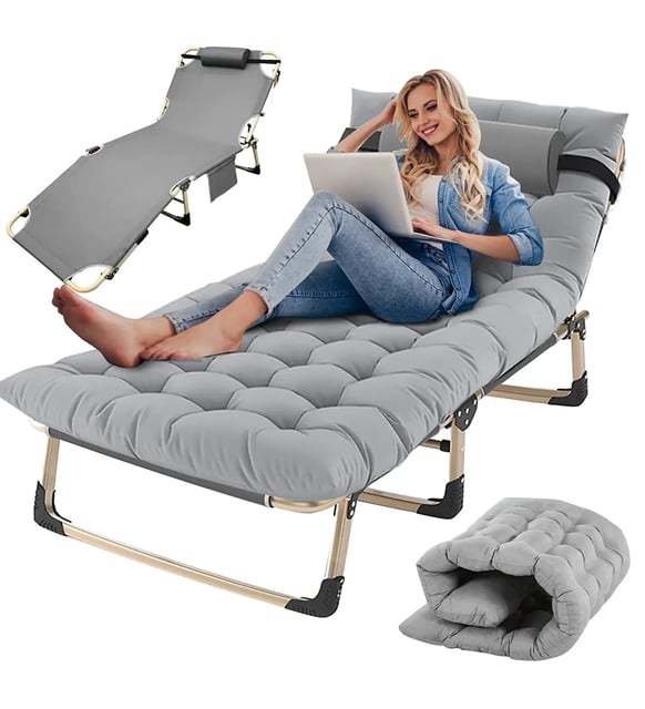 Chaises inclinables avec matelas,